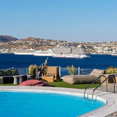 Cosset Mykonos With Pool, Sea View & Sunset - By One Βίλα Ορνός